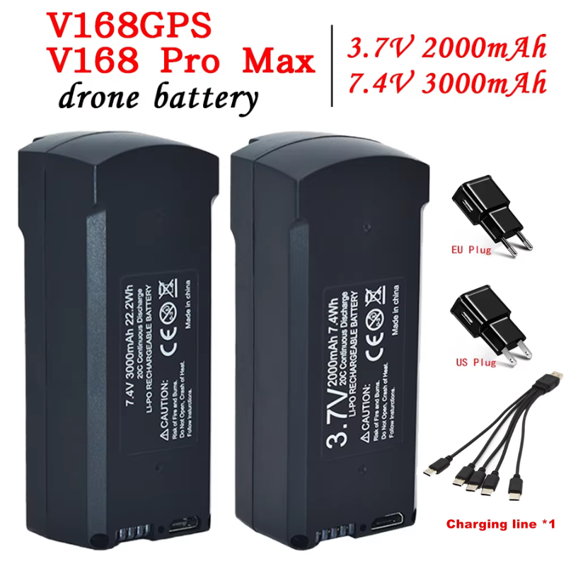 Drone Battery Lipo - GPS V198 7,4V 3000mAh Akku RC
