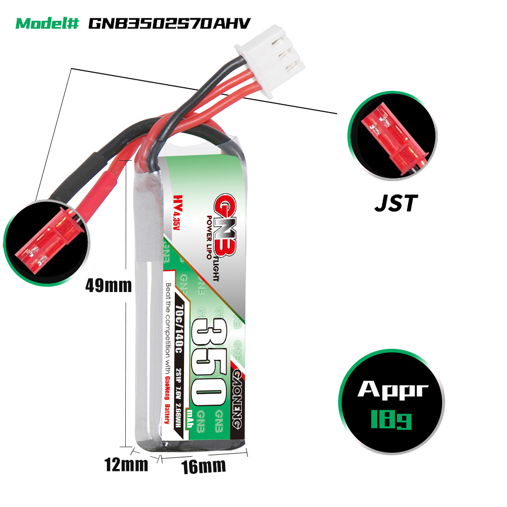 GAONENG GNB 2S 7,6V 350mAh 70C – Drone Battery Lipo Bewertung und Preis